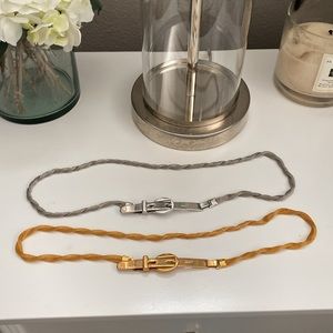 Vintage Solar Eclipse 80s Mesh Twist Chain Jewelry Belt - Set of 2